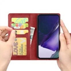 Housse De Protection Galaxy Note 20 Ultra Avec Rangement Cartes - Rouge -All For Phone Magasin etui galaxy note 20 ultra frac3690 4