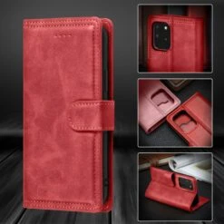 Housse De Protection Galaxy Note 20 Ultra Avec Rangement Cartes - Rouge -All For Phone Magasin etui galaxy note 20 ultra frac3690 6