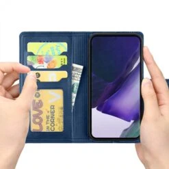 Housse De Protection Galaxy Note 20 Ultra Avec Rangement Cartes - Bleu Foncé -All For Phone Magasin etui galaxy note 20 ultra frac3691 4