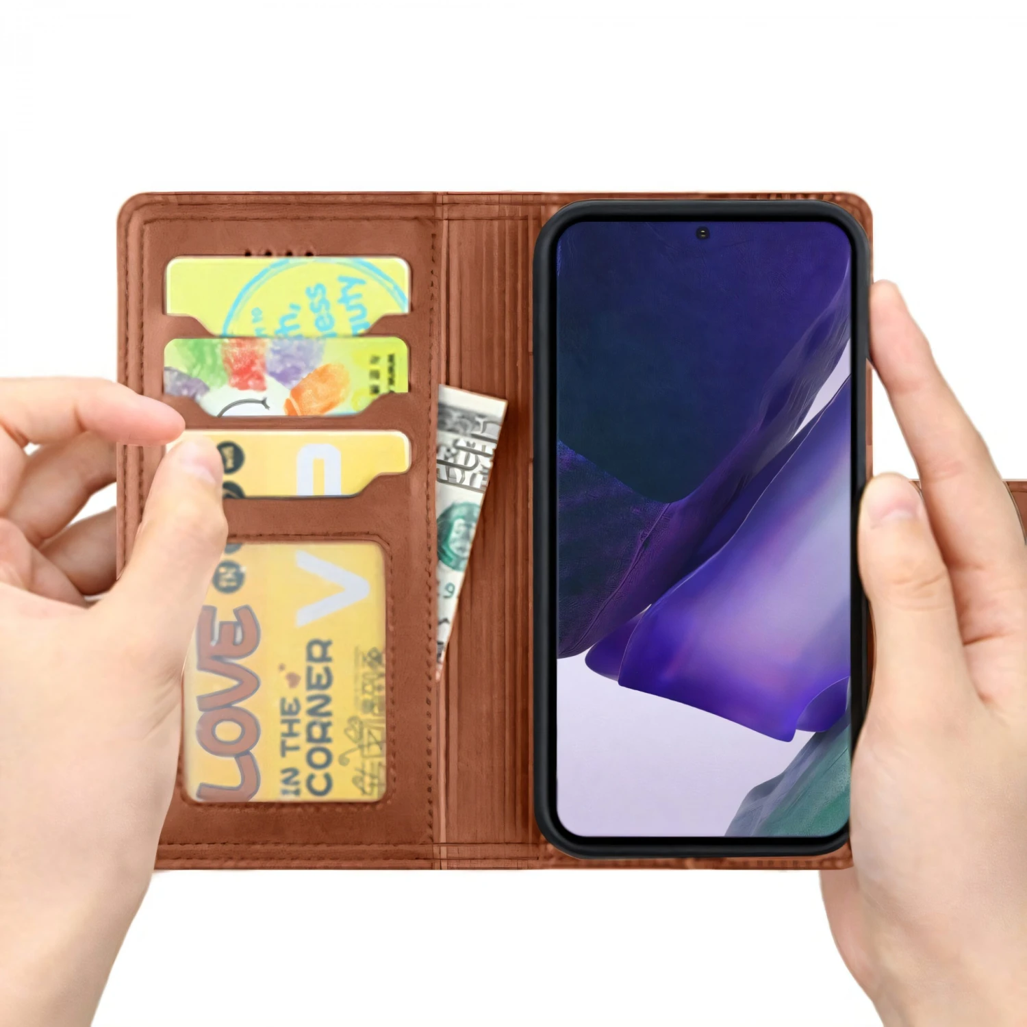 Housse De Protection Galaxy Note 20 Ultra Avec Rangement Cartes - Marron 7 Housse De Protection Galaxy Note 20 Ultra Avec Rangement Cartes - Marron – Image 5