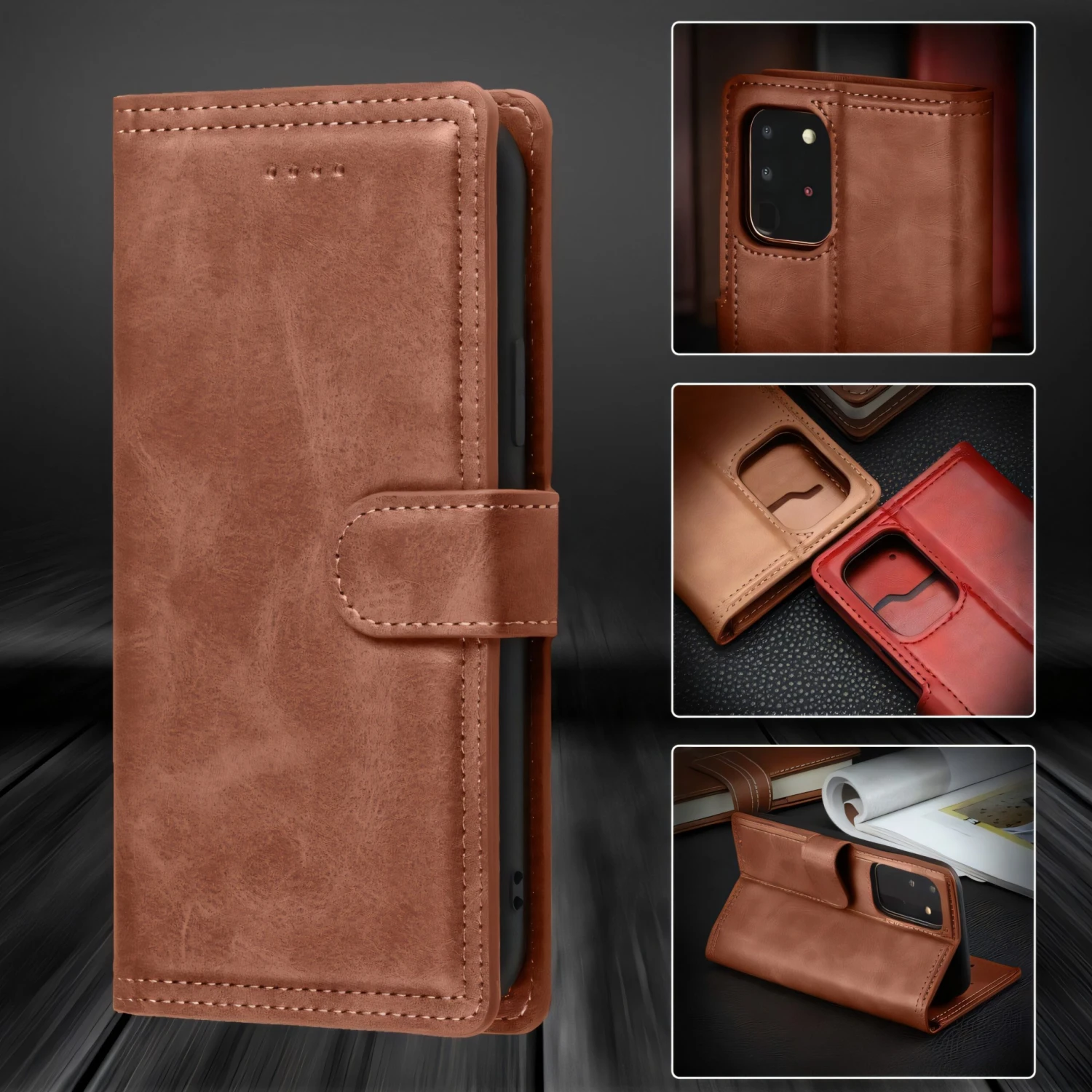 Housse De Protection Galaxy Note 20 Ultra Avec Rangement Cartes - Marron 9 Housse De Protection Galaxy Note 20 Ultra Avec Rangement Cartes - Marron – Image 7