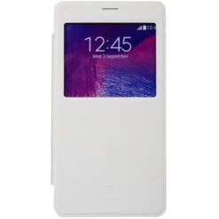 Etui Galaxy Note 4 Cuir Baseus Avec Fenetre Blanc