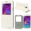 Etui Galaxy Note 4 Cuir Avec Fenetre Kakusiga Blanc -All For Phone Magasin etui galaxy note 4 frac1058