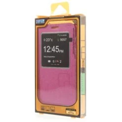 Etui Galaxy Note 4 Cuir Avec Fenetre Kakusiga Fushia -All For Phone Magasin etui galaxy note 4 frac1059 3