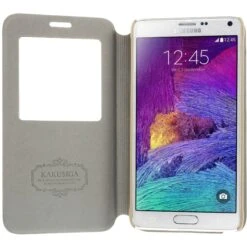 Etui Galaxy Note 4 Cuir Avec Fenetre Kakusiga Or -All For Phone Magasin etui galaxy note 4 frac1060 4