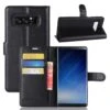 Etui Samsung Portefeuille Galaxy Note 8 Avec Rangements Cartes - Litchi Noir