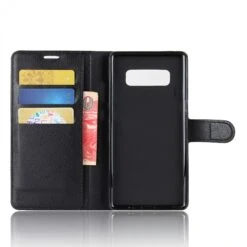 Etui Samsung Portefeuille Galaxy Note 8 Avec Rangements Cartes - Litchi Noir -All For Phone Magasin etui galaxy note 8 frac2929 2