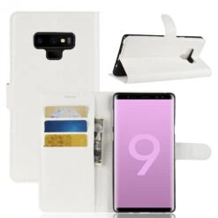 Etui Samsung Portefeuille Galaxy Note 9 Avec Rangement Cartes Blanc