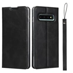 Etui Portefeuille Galaxy S10 Simili Cuir - Noir