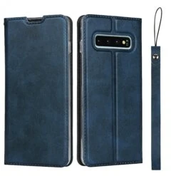 Etui Portefeuille Galaxy S10 Simili Cuir - Bleu Foncé