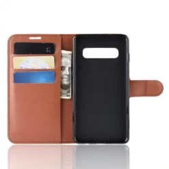 Etui Portefeuille Pour Galaxy S10 Plus Avec Rangement Marron -All For Phone Magasin etui galaxy s10 plus frac3868 2