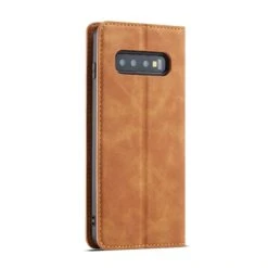 Etui Portefeuille Galaxy S10 Plus Silky Touch - Protection Intégrale FORWENW Marron -All For Phone Magasin etui galaxy s10 plus frac3880 10