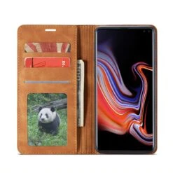 Etui Portefeuille Galaxy S10 Plus Silky Touch - Protection Intégrale FORWENW Marron -All For Phone Magasin etui galaxy s10 plus frac3880 2