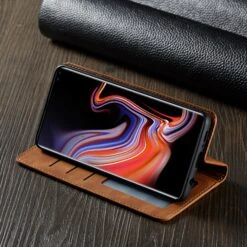 Etui Portefeuille Galaxy S10 Plus Silky Touch - Protection Intégrale FORWENW Marron -All For Phone Magasin etui galaxy s10 plus frac3880 8