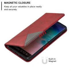 Etui Portefeuille Galaxy S10 Plus Design & Business Rouge -All For Phone Magasin etui galaxy s10 plus frac3911 5