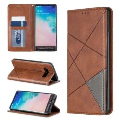 Etui Portefeuille Galaxy S10 Plus Design & Business Marron