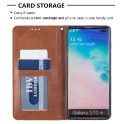 Etui Portefeuille Galaxy S10 Plus Design & Business Marron -All For Phone Magasin etui galaxy s10 plus frac3912 6