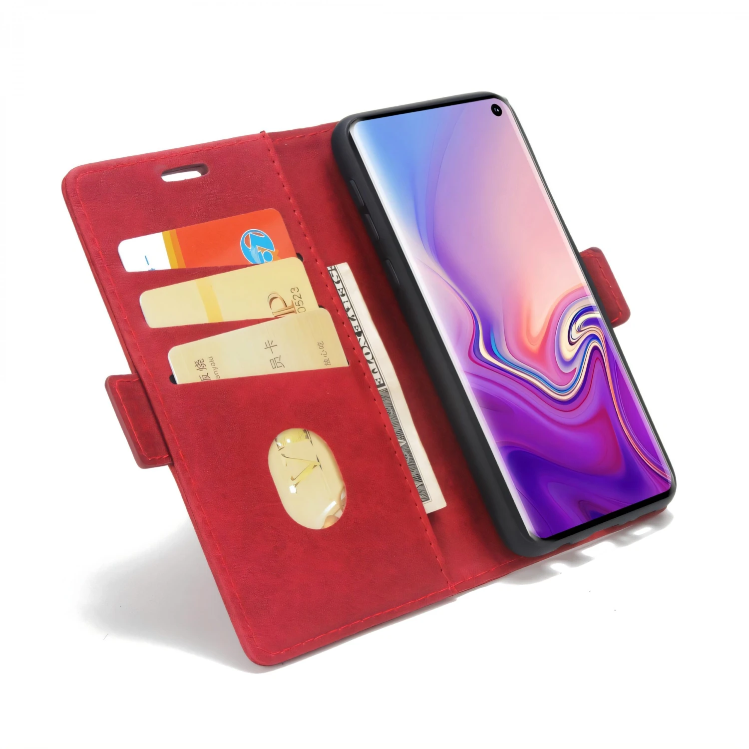 Etui Samsung Portefeuille Galaxy S10E Style Business Rouge 6 Etui Samsung Portefeuille Galaxy S10E Style Business Rouge – Image 4