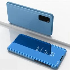 Etui Galaxy S20 Avec Fenêtre Mirroir Design - Bleu