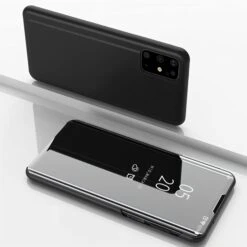 Etui Galaxy S20 Plus Avec Fenêtre Mirroir Design - Noir