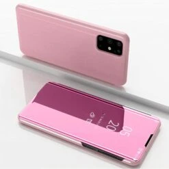 Etui Galaxy S20 Plus Avec Fenêtre Mirroir Design - Rose