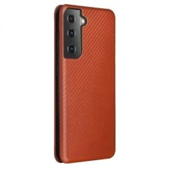 Etui De Protection Galaxy S21 Style Fibre De Carbone Avec Rangement Carte - Marron -All For Phone Magasin etui galaxy s21 frac3715 3