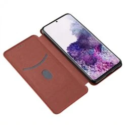 Etui De Protection Galaxy S21 Style Fibre De Carbone Avec Rangement Carte - Marron -All For Phone Magasin etui galaxy s21 frac3715 8