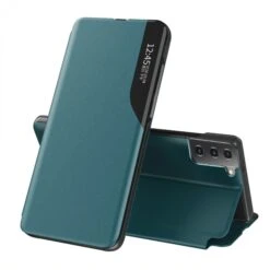 Etui Galaxy S21 Design Et Discret Avec Petite Fenêtre - Vert