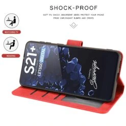 Étui Portefeuille Galaxy S21 Plus 5g Fantasy Classic Rouge -All For Phone Magasin etui galaxy s21 plus 5g frac4162 4
