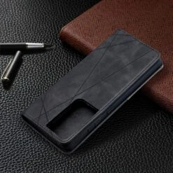 Étui De Protection Galaxy S21 Ultra 5G - Style Geometrique Noir -All For Phone Magasin etui galaxy s21 ultra 5g frac4148 8