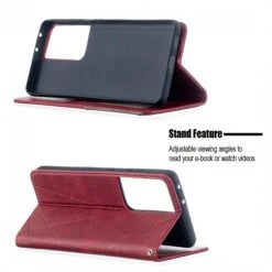 Étui De Protection Galaxy S21 Ultra 5G - Style Geometrique Rouge -All For Phone Magasin etui galaxy s21 ultra 5g frac4150 4