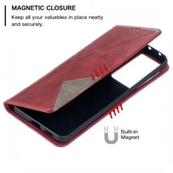 Étui De Protection Galaxy S21 Ultra 5G - Style Geometrique Rouge -All For Phone Magasin etui galaxy s21 ultra 5g frac4150 5