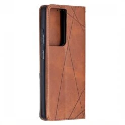 Étui De Protection Galaxy S21 Ultra 5G - Style Geometrique Marron -All For Phone Magasin etui galaxy s21 ultra 5g frac4153 3