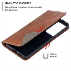 Étui De Protection Galaxy S21 Ultra 5G - Style Geometrique Marron -All For Phone Magasin etui galaxy s21 ultra 5g frac4153 5