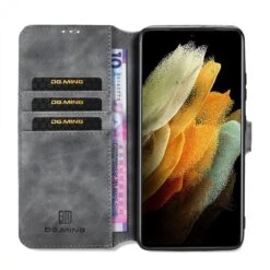 Etui Portefeuille Galaxy S21 Ultra Style Retro Avec Rangements Cartes - Gris 15 Etui Portefeuille Galaxy S21 Ultra Style Retro Avec Rangements Cartes - Gris -All For Phone Magasin etui galaxy s21 ultra frac3767 4