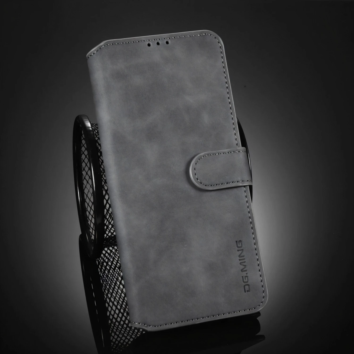 Etui Portefeuille Galaxy S21 Ultra Style Retro Avec Rangements Cartes - Gris 10 Etui Portefeuille Galaxy S21 Ultra Style Retro Avec Rangements Cartes - Gris – Image 8