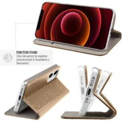 Etui Galaxy S23 Plus Magnétique Or Avec Rangement - Jaym