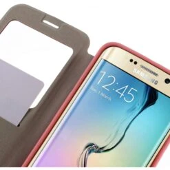 Etui Galaxy S6 Edge Cuir Avec Fenetre Mercury Rose -All For Phone Magasin etui galaxy s6 edge frac1064 8