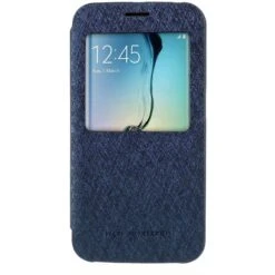 Etui Galaxy S6 Edge Cuir Avec Fenetre Mercury Bleu -All For Phone Magasin etui galaxy s6 edge frac1066 3