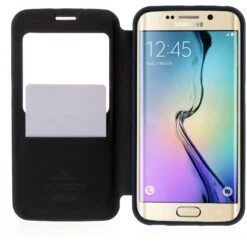 Etui Galaxy S6 Edge Cuir Avec Fenetre Mercury Bleu -All For Phone Magasin etui galaxy s6 edge frac1066 7