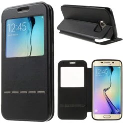 Etui Galaxy S6 Edge Slide Avec Fenetre Noir