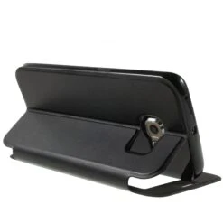 Etui Galaxy S6 Edge Slide Avec Fenetre Noir -All For Phone Magasin etui galaxy s6 edge frac1067 3