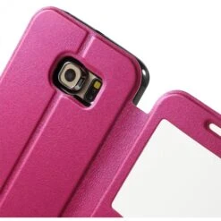 Etui Galaxy S6 Edge Slide Avec Fenetre Fushia -All For Phone Magasin etui galaxy s6 edge frac1069 6