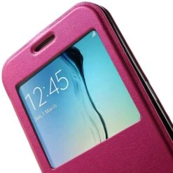 Etui Galaxy S6 Edge Slide Avec Fenetre Fushia -All For Phone Magasin etui galaxy s6 edge frac1069 7