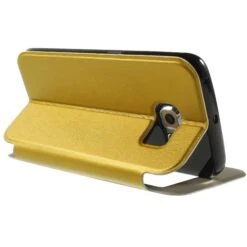 Etui Galaxy S6 Edge Slide Avec Fenetre Jaune -All For Phone Magasin etui galaxy s6 edge frac1070 3