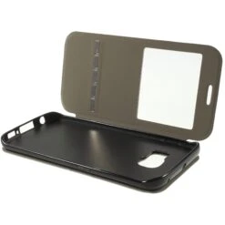 Etui Galaxy S6 Edge Slide Avec Fenetre Jaune -All For Phone Magasin etui galaxy s6 edge frac1070 5