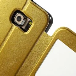 Etui Galaxy S6 Edge Slide Avec Fenetre Jaune -All For Phone Magasin etui galaxy s6 edge frac1070 6