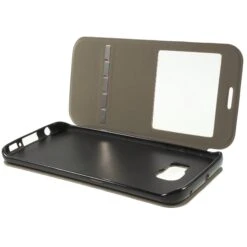 Etui Galaxy S6 Edge Slide Avec Fenetre Marron -All For Phone Magasin etui galaxy s6 edge frac1071 5