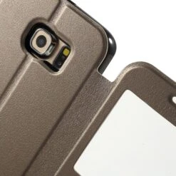 Etui Galaxy S6 Edge Slide Avec Fenetre Marron -All For Phone Magasin etui galaxy s6 edge frac1071 6