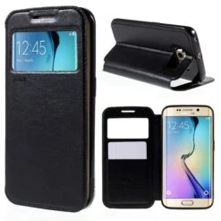 Etui Galaxy S6 Edge Cuir ROAR Noir